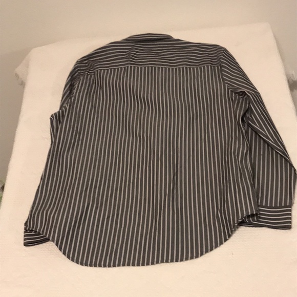 PERRY Ellis XL 100% Cotton Black with White Stripes - Picture 6 of 9